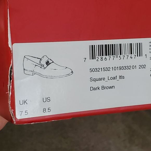 Hugo Boss Square Loafer‎ Dark Brown Leather Mens Size 8.5 - Picture 6 of 6